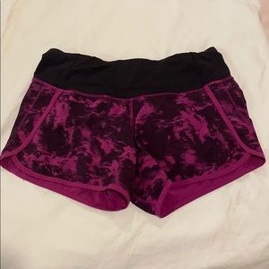 Lululemon Black and Purple Speed Short